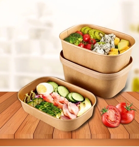 Récipient à emporter rectangulaire personnalisable de 24oz pour animaux de compagnie bol de service jetable pour <span class=keywords><strong>nouilles</strong></span> à salade pour restaurants - Product Image 6
