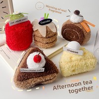 Peluche réaliste en forme de gâteau ou de dessert, jouet en peluche en forme d'aliments variés, idéal pour accessoires de photographie et cadeau d'anniversaire pour enfants