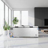 Congélateur coffre électrique commercial à double compartiment, dégivrage automatique, classe énergétique A+, pour usage hôtelier et domestique, grande capacité, haute qualité