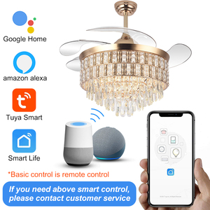 Y313 Vô Hình Châu Âu LED <span class=keywords><strong>Fan</strong></span> Ánh Sáng Sang Trọng 42 Inch Quạt Trần Ánh Sáng Vàng Pha Lê Có Thể Thu Vào <span class=keywords><strong>Fan</strong></span> Ánh Sáng Và Điều Khiển Từ Xa - Product Image 4