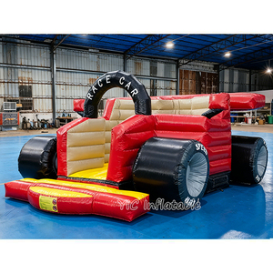Château gonflable F1 avec toboggan, thème vitesse rouge, pour enfants, idéal pour les jeux d'aventure et les fêtes d'anniversaire - Product Image 1
