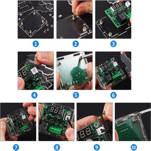 W1209 DC 12V Tĩnh Nhiệt Điều Khiển Nhiệt Độ Nhiệt/Mát Độ Nhạy Nhiệt Với Màu Xanh/Ánh Sáng Màu Đỏ Điều Khiển Nhiệt Độ Chuyển Đổi - Product Image 5