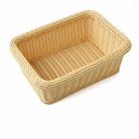 Rechthoekige geweven ecovriendelijke moderne opbergmand van polypropyleen, brood- en fruitorganizer voor aanrechtblad