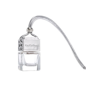 8ML Square Car <b>Perfume</b> Diffuser Glass <b>Bottles</b> with Black Metal Cap <b>Empty</b> Hanging Car Aroma Diffuser - Product Image 4