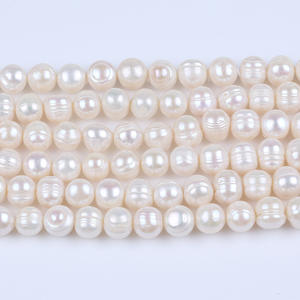Poudre de perles d'eau douce naturelles 10-11 mm, blanches et violettes, pour la création de bijoux faits main avec matériau ABS, Zhuji - Product Image 2
