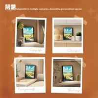Peinture décorative intelligente à commande vocale avec cadre en aluminium et impression de dessins animés – Pour chambre, bureau, salon, ambiance cosy