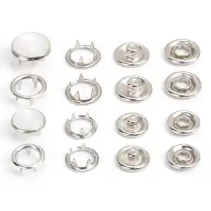 Wholesale Custom 15mm Metal Silver Snap Ring Button Hollow Snap Button For Jackets