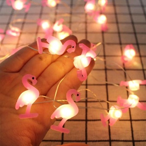 1 ensemble de lumière LED flamant rose, décoration de fête de flamant rose à faire soi-même, vaisselle jetable pour fête d'anniversaire, décoration de mariage, fournitures de fête hawaïenne - Product Image 3