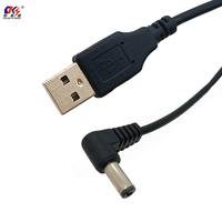 Cable de Carga USB Personalizado OEM, Conector USB Macho a Ángulo Recto de 90 Grados, 5.5*2.5mm, 5.5*2.1mm, 4.0*1.7mm, 3.5*1.35mm