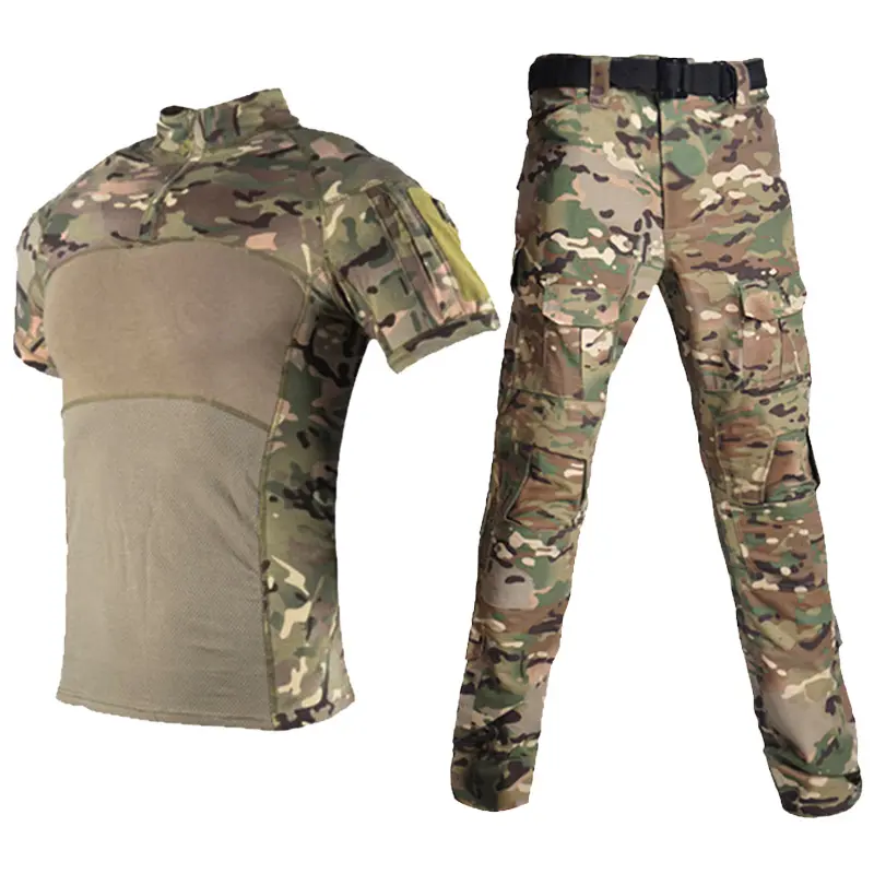 Manufacturer Hiking Hunting Waterproof Wear Resistant Knit Short Sleeve Frog Suit Camouflage Clothing Tactical Uniform