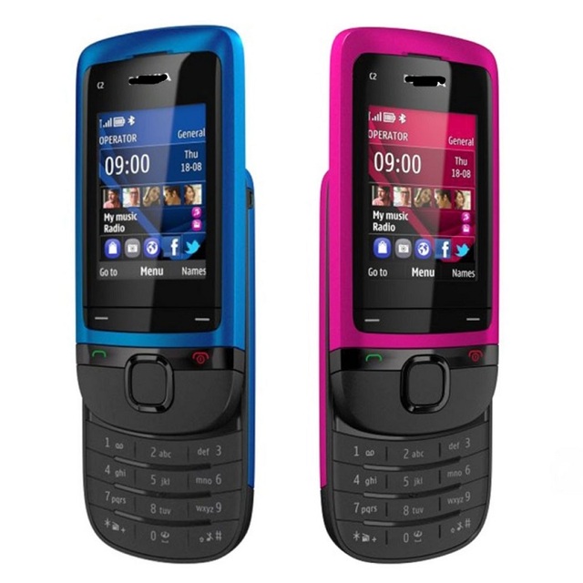 New C2-05 GSM Non-Intelligent Slide SIM Mobile Phone Music Function 32GB MicroSD CMOS Camera Seniors Phone for Elderly Students