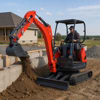 Livraison Gratuite Mini-Excavatrice sur Chenilles de 2 Tonnes, Petite Machine de Terrassement pour Jardinage, Tranchées, Aménagement Paysager et Utilisation par les Entrepreneurs Agricoles