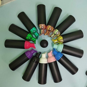 Matte Surface Foam Dispenser <b>Bottle</b> 60ml 150ml PET Face Cleanser Liquid Foaming Mousse <b>Pump</b> <b>Bottle</b> Black 100ml Cleanser <b>Bottle</b> - Product Image 6