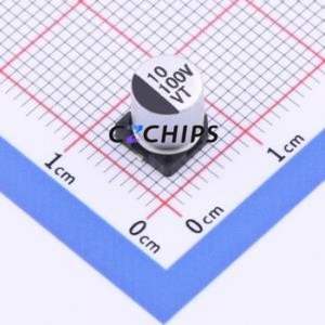 Condensateur électrolytique en aluminium SMD VT106M100E7GRR0NB1VP0, SMD, D6.3xL7.7mm 10uF 20% 100V 1000hrs-105 ℃ - Product Image 1