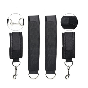 Hand And Leg Restraints Black Nylon Adjustable With Metal <b>Rings</b> For <b>Couples</b> Bondage Play - Product Image 2