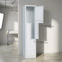 Casier métallique blanc à 2 portes, idéal pour le rangement des chaussures, le bureau, la maison, l'école, la salle de sport. Imperméable et durable.