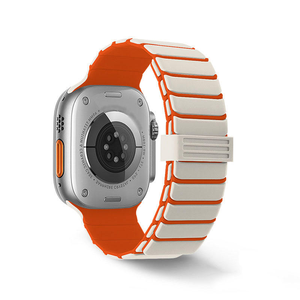 Correa de Repuesto de Silicona Magnética Suave de Doble Color con Nervaduras Horizontales OEM para Apple Watch 11 10 9 8 7 SE - Product Image 5