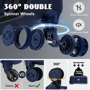 <span class=keywords><strong>Valigia</strong></span> OEM Popolare negli Stati Uniti con Design a Strisce Verticali, <span class=keywords><strong>Grande</strong></span> Capacità, Impermeabile, con Ruote Resistenti e Scorrevoli in Tutte le Direzioni - Product Image 6