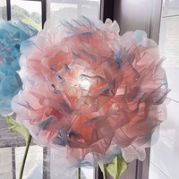 Fleur géante en organza à LED avec bande lumineuse pour toile de fond de mariage, vitrine et décoration commerciale - Vente en gros