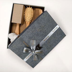 Eco Friendly Hot Sales Customize LOGO <strong>Baby's</strong> <strong>Brush</strong> and Comb Soft Wool Bristles <strong>Hair</strong> Care Set for <strong>Baby</strong> - Product Image 3