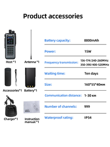 P8260 hàng không hai chiều cầm tay cho chế độ chờ kép 999 + kênh 15W 30km Phạm vi truyền thông nhóm chống nước VHF/UHF IPX6 - Product Image 5