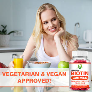 ODM Women's Premium Biotin Gummies 1000MCG Strawberry Flavored Healthcare <b>Supplement</b> to Support <b>Clear</b> <b>Skin</b> and Boost Energy - Product Image 5