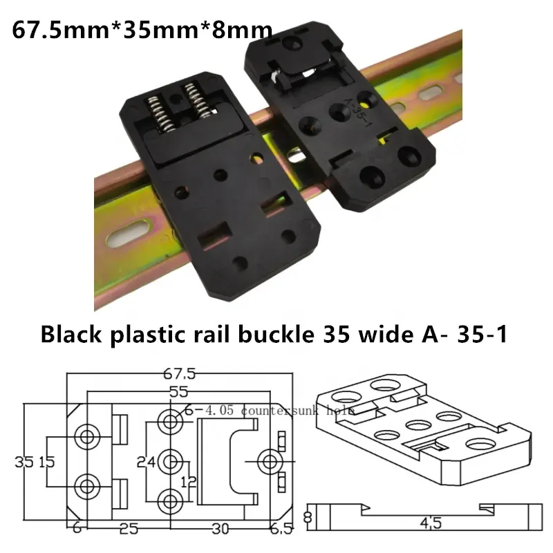 Braket adaptor klip plastik, braket pemasangan 35mm