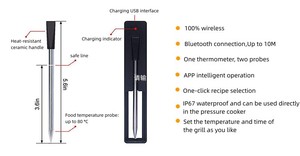Termómetro Inalámbrico Inteligente para Carne con Conexión a Aplicación, Personalizable OEM, para Cocina, Ahumador, Horno, Parrilla, Sonda de Temperatura para Alimentos - Product Image 4