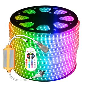 Ac110v 220V 5050 <span class=keywords><strong>RGB</strong></span> IP65 IP67 không thấm nước linh hoạt <span class=keywords><strong>LED</strong></span> Strip 60LEDs/M 96LEDs/M 144LEDs/M 100m điều khiển từ xa <span class=keywords><strong>RGB</strong></span> <span class=keywords><strong>LED</strong></span> Strip ánh sáng - Product Image 1