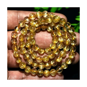 Fabriqué en usine noir pour homme-Bracelet en quartz rutilé en or avec pierres précieuses en <span class=keywords><strong>acier</strong></span> inoxydable - Product Image 2