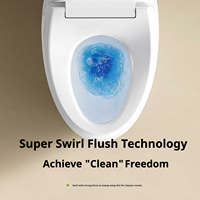 Toilette intelligente de luxe en céramique ABS plaquée or avec bidet intégré, siège chauffant, lavage à l'eau chaude, désodorisation, fixation au sol, commande au pied incluse