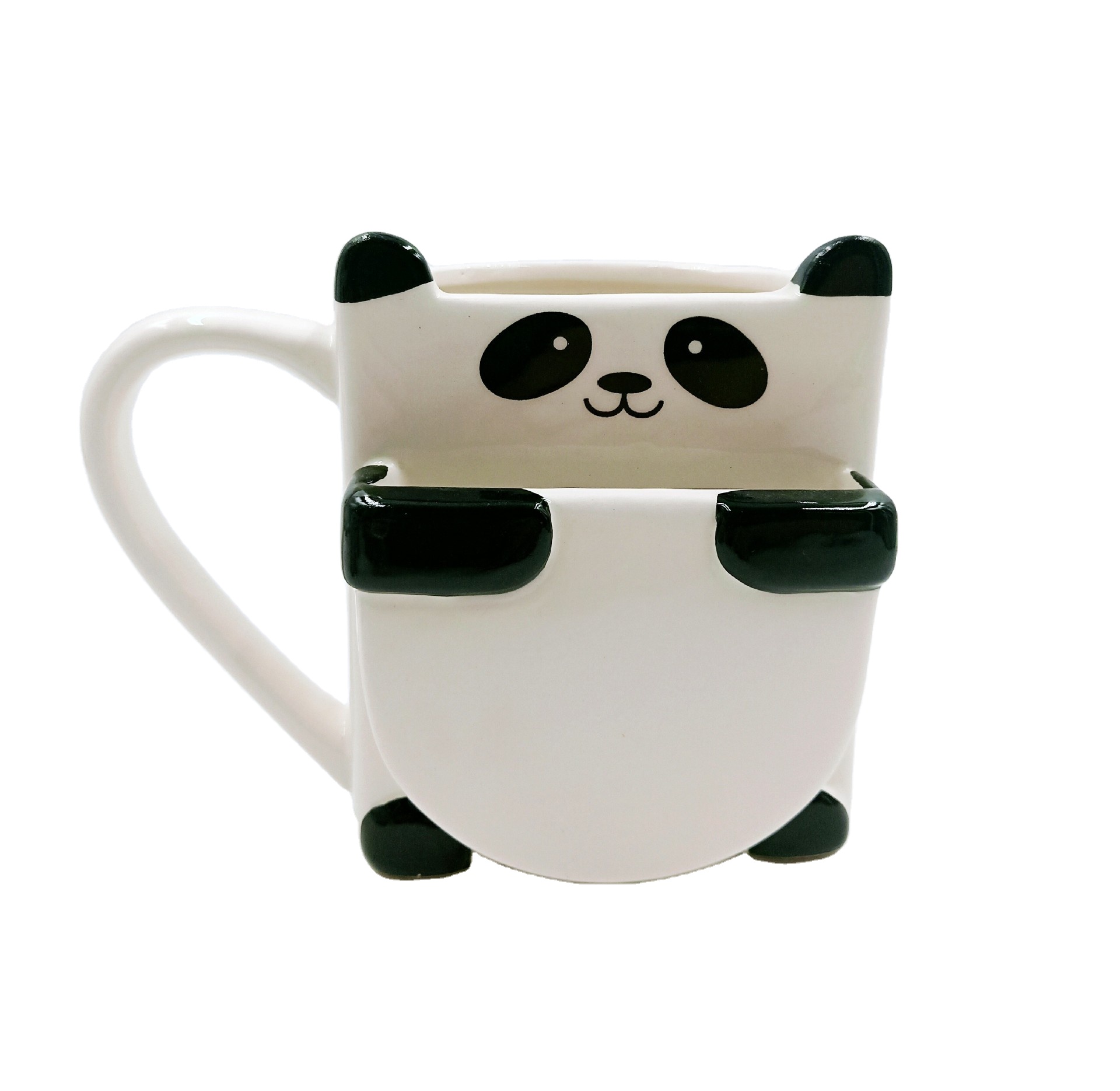 Tazza Da Caffè In Ceramica Con Coperchio E Cucchiaio 3D A Forma Di Panda – Divertente, 400 Ml, Regalo Per Donne, Bambini E Amanti Dei Panda - 2