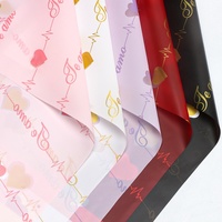 Papier d'emballage pour fleurs coréen imperméable, imprimé cœur Je Amo, papier d'emballage pour bouquets, fournitures de fleuristes pour la Saint-Valentin, vente en gros