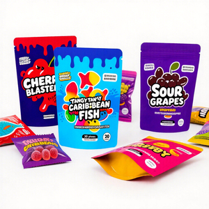 Sacs d'emballage personnalisés imprimés avec fermeture éclair pour bonbons, snacks et confiseries – Sachets alimentaires refermables à fond plat - Product Image 4
