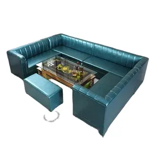 Bar Lounge Restaurant Round Corner Cafe Faux Leather Booth Seating Design