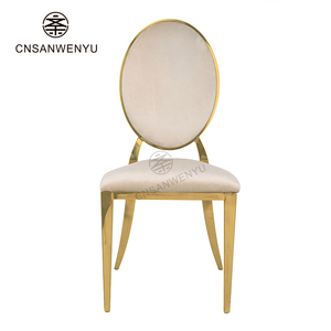 Cadeiras de Casamento Douradas Empilháveis Modernas |   Cadeiras de Jantar de Luxo em Aço Inoxidável para Eventos e Banquetes em Hotéis - Product Image 4