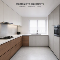 Panneau MDF mélaminé résistant à l'humidité pour armoire de cuisine, panneau de fibres résistant aux taches pour base d'évier et corps d'armoire