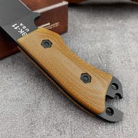 Couteau de survie multifonctionnel BK11 pour extérieur, EDC, avec manche en lin antidérapant, pour camping, chasse, sauvetage, outil épaissi, OEM