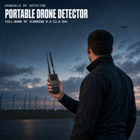 Detector de RF Portátil de 0.3-12.8GHz, Detector Anti-Drones, Escáner de Señales UAV, Resistente al Agua, Alcance de Detección de Más de 2km para FPV