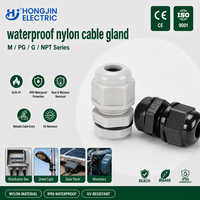 Passe-câble en nylon étanche IP68 HongJin, filetage PG, PA66, pour protection de câbles, équipement électrique industriel, passe-câbles en plastique
