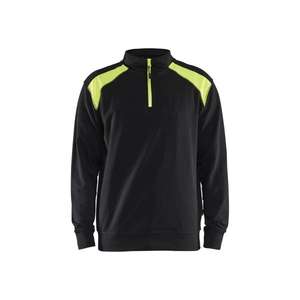 BLAKLADER - 335311589933S Sweat-shirt 2 tons demi-zip Noir/Jaune-EAN 7330509597200 WORK HOODIES - Product Image 1