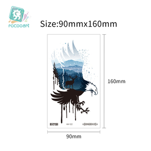 Rocooart-pegatina de tatuaje de águila y <span class=keywords><strong>serpiente</strong></span> para hombres y mujeres, arte corporal Sexy, <span class=keywords><strong>brazo</strong></span> negro, manos, impermeable, novedad, venta al por mayor - Product Image 2