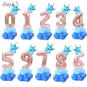 Ballons en forme <span class=keywords><strong>de</strong></span> <span class=keywords><strong>couronne</strong></span> auto-agrippante, ballons en feuille d'or Rose avec numéros, décoration pour anniversaire, décoration <span class=keywords><strong>de</strong></span> remise <span class=keywords><strong>de</strong></span> diplôme, SET243 - Product Image 2