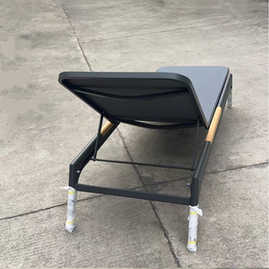 <span class=keywords><strong>Tumbona</strong></span> de Aluminio para Exteriores con Malla Teslin, Silla Reclinable sin Brazos para Piscina con Acabado de Madera Plástica para Uso en Hoteles - Product Image 6