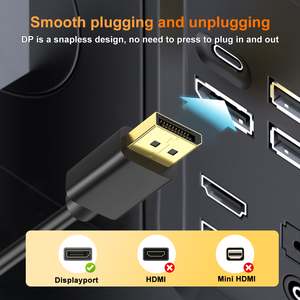 Câble <span class=keywords><strong>Mini</strong></span> <span class=keywords><strong>DisplayPort</strong></span> vers DP 6 pieds Plaqué or Blindage combiné 4K 60Hz 2K 144Hz-Noir pour moniteur et home cinéma - Product Image 5