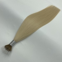 Extensiones de Cabello Nano Bead Rubias de 22 Pulgadas, Extensiones de Cabello Humano Ruso 100% Natural con Queratina Nano Link