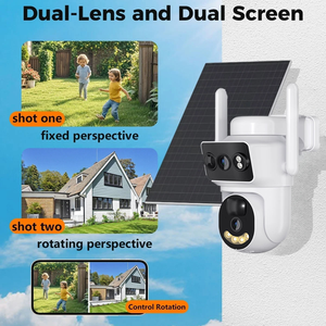 Cámara Solar Exterior de Doble Lente con Tarjeta SIM 4G, Visión Nocturna en Color PIR, Cámara de Seguridad Inalámbrica con Energía Solar y Batería - Product Image 3