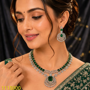 High-End American Diamond CZ Bridal Jewelry <b>Set</b> Emerald Cut Ruby Red Crystal Centerpiece Collar Necklace <b>Set</b> for Party Wear - Product Image 2