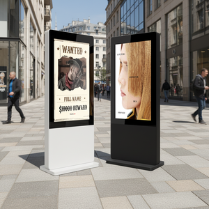 Afficheur publicitaire extérieur étanche, panneau d'affichage sur pied, affichage numérique extérieur haute luminosité, totem numérique extérieur - Product Image 1