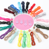 Lacets de chaussures ronds paresseux sans cravate Serrure élastique à lacets en polyester pour chaussures